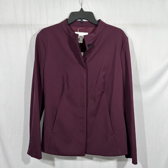 NWT $495 Hugo Boss [ 14 US ] Jebaly‎ Wool Button Down Blazer In Dark Berry - Picture 1 of 16